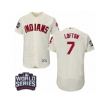 Men's Majestic Cleveland Indians #7 Kenny Lofton Cream 2016 World Series Bound Flexbase Authentic Collection MLB Jersey