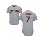 Men's Majestic Cleveland Indians #7 Kenny Lofton Grey Flexbase Authentic Collection MLB Jersey