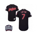 Men's Majestic Cleveland Indians #7 Kenny Lofton Navy Blue 2016 World Series Bound Flexbase Authentic Collection MLB Jersey