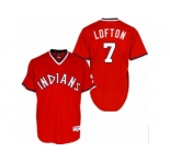 Men's Majestic Cleveland Indians #7 Kenny Lofton Replica Red 1978 Turn Back The Clock MLB Jersey