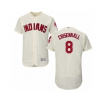 Men's Majestic Cleveland Indians #8 Lonnie Chisenhall Cream Flexbase Authentic Collection MLB Jersey