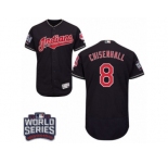Men's Majestic Cleveland Indians #8 Lonnie Chisenhall Navy Blue 2016 World Series Bound Flexbase Authentic Collection MLB Jersey