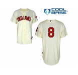 Men's Majestic Cleveland Indians #8 Lonnie Chisenhall Replica Cream Alternate 2 Cool Base MLB Jersey