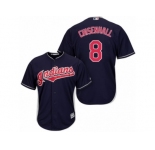 Men's Majestic Cleveland Indians #8 Lonnie Chisenhall Replica Navy Blue Alternate 1 Cool Base MLB Jersey