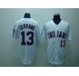 mlb cleveland indians #13 cerrano white