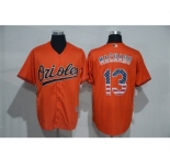 Men Baltimore Orioles #13 Manny Machado Orange USA Flag Fashion MLB Jersey