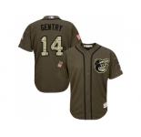 Men Baltimore Orioles #14 Craig Gentry Green Salute to Service Stitched MLB Jersey