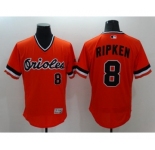 Men Baltimore Orioles #8 Cal Ripken Majestic Orange Flexbase Authentic Collection Cooperstown Player Jersey