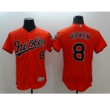 Men Baltimore Orioles #8 Cal Ripken Majestic Orange Flexbase Authentic Collection Player Jersey