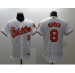 Men Baltimore Orioles #8 Cal Ripken Majestic White Flexbase Authentic Collection Player Jersey