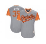Men's 2017 Little League World Series Orioles Brad Brach #35 B-Rad Gray Jersey