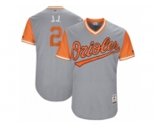 Men's 2017 Little League World Series Orioles J.J. Hardy #2 J.J. Gray Jersey