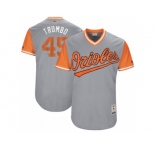 Men's 2017 Little League World Series Orioles Mark #45 Trumbo Trumbo Gray Jersey