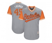 Men's 2017 Little League World Series Orioles Mark #45 Trumbo Trumbo Gray Jersey