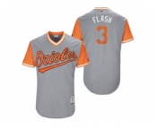Men's 2017 Little League World Series Orioles Ryan Flaherty #3 Flash Gray Jersey