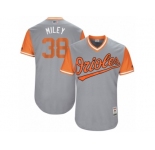 Men's 2017 Little League World Series Orioles Wade Miley #38 Miley Gray Jersey