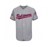 Men's Baltimore Orioles Blank Grey Stitched 2016 Fashion Stars & Stripes Flex Base Baseball Jersey