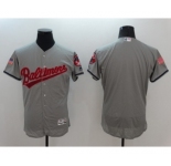 Men's Baltimore Orioles Blank Majestic Gray Fashion Stars & Stripes Flex Base Jersey