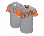 Men's Baltimore Orioles Chris Davis #19 Crush Majestic Gray 2017 Players Weekend Authentic Jersey