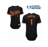 Men's Majestic Baltimore Orioles #1 Everth Cabrera Authentic Black Alternate Cool Base MLB Jersey