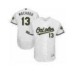 Men's Majestic Baltimore Orioles #13 Manny Machado White Flexbase Authentic Collection Memorial Day MLB Jersey