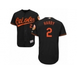 Men's Majestic Baltimore Orioles #2 J.J. Hardy Black Flexbase Authentic Collection MLB Jersey