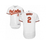 Men's Majestic Baltimore Orioles #2 J.J. Hardy White Flexbase Authentic Collection MLB Jersey