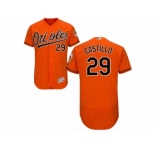 Men's Majestic Baltimore Orioles #29 Welington Castillo Orange Flexbase Authentic Collection MLB Jersey