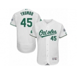 Men's Majestic Baltimore Orioles #45 Mark Trumbo White Celtic Flexbase Authentic Collection MLB Jersey