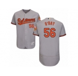 Men's Majestic Baltimore Orioles #56 Darren O'Day Grey Flexbase Authentic Collection MLB Jersey