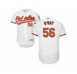 Men's Majestic Baltimore Orioles #56 Darren O'Day White Flexbase Authentic Collection MLB Jersey