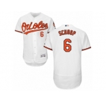 Men's Majestic Baltimore Orioles #6 Jonathan Schoop White Flexbase Authentic Collection MLB Jersey