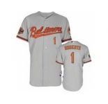 mlb jerseys baltimore orioles #1 roberts grey cool base[20th anniversary patch]
