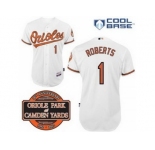 mlb jerseys baltimore orioles #1 roberts white cool base[20th anniversary patch]