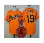 mlb jerseys baltimore orioles #19 davis orange[4 hall of fame patch]