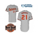 mlb jerseys baltimore orioles #21 markakis grey cool base[20th anniversary patch]