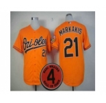 mlb jerseys baltimore orioles #21 markakis orange[4 hall of fame patch]