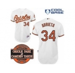 mlb jerseys baltimore orioles #34 arrieta white cool base[20th anniversary patch]