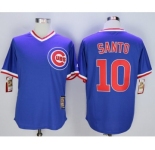 Chicago Cubs #10 Ron Santo Blue Cooperstown Stitched MLB Jersey