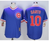 Chicago Cubs #10 Ron Santo Blue Cooperstown Stitched MLB Jersey