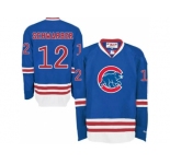 Chicago Cubs #12 Kyle Schwarber Blue Long Sleeve Stitched MLB Jersey