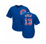 Chicago Cubs #13 Alex Avila Authentic Royal Blue Team Logo Fashion Cool Base MLB Jersey