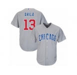Chicago Cubs #13 Alex Avila Replica Grey Road Cool Base MLB Jersey