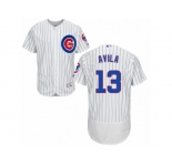 Chicago Cubs #13 Alex Avila White Home Flexbase Authentic Collection MLB Jersey