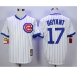 Chicago Cubs #17 Kris Bryant White Strip Home Cooperstown Stitched MLB Jersey