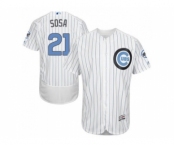 Chicago Cubs #21 Sammy Sosa White(Blue Strip) Flexbase Authentic Collection 2016 Father's Day Stitched Baseball Jersey