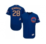 Chicago Cubs #28 Kyle Hendricks Blue Flexbase Authentic 2017 Gold Program Stitched MLB Jersey