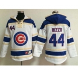 Chicago Cubs #44 Anthony Rizzo White Sawyer Hooded Sweatshirt Baseball Hoodie