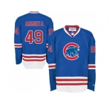 Chicago Cubs #49 Jake Arrieta Blue Long Sleeve Stitched MLB Jersey