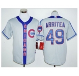 Chicago Cubs #49 Jake Arrieta Grey Cooperstown Stitched Baseball Jersey
